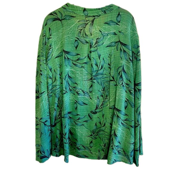 Beautiful Breezy Italian Emerald PARK MODA Blouse for Summer XL - Picture 2 of 4